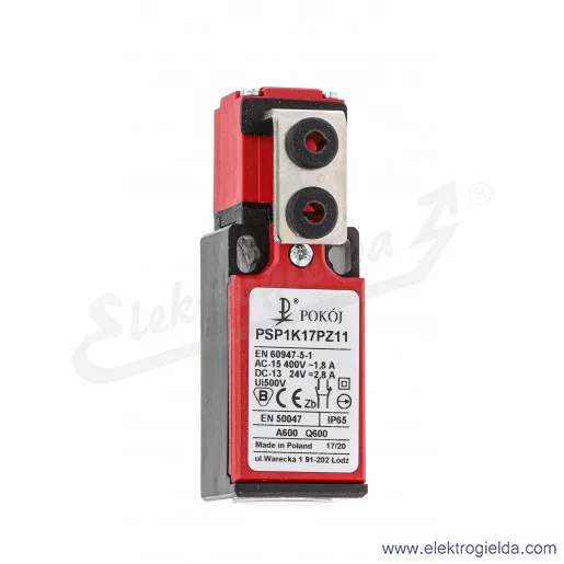 Łącznik krańcowy A37-2310 PSP1 K17 PZ11 1NO1NC, bezpieczeństwa z kluczem kątowym, IP65 Łącznik krańcowy A37-2310 PSP1 K17 PZ11 1NO1NC, bezpieczeństwa z kluczem kątowym, IP65