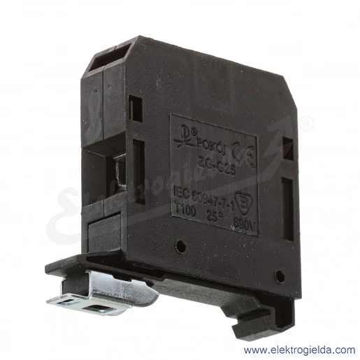 Złączka jednotorowa A11-1533 ZG G 25/TS 35 czarna, 25mm2 Złączka jednotorowa A11-1533 ZG G 25/TS 35 czarna, 25mm2