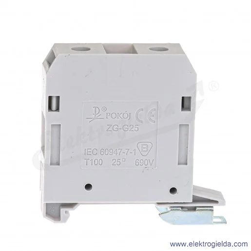 Złączka jednotorowa A11-1538 ZG G 25/TS 35 szara, 25mm2 Złączka jednotorowa A11-1538 ZG G 25/TS 35 szara, 25mm2