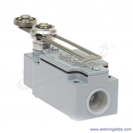 Łącznik krańcowy 37-353 PBM1 E52 PZ11 1NO1NC styki migowe, długa dźwignia z rolką metalową Łącznik krańcowy 37-353 PBM1 E52 PZ11 1NO1NC styki migowe, długa dźwignia z rolką metalową