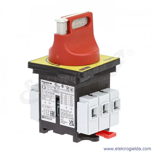 Rozłącznik główny VCF2 bezpieczeństwa 40A, 15kW, montaż na drzwiach Rozłącznik główny VCF2 bezpieczeństwa 40A, 15kW, montaż na drzwiach