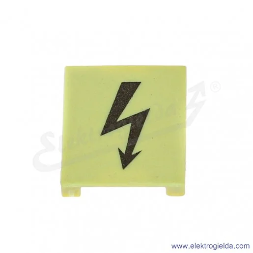 Zaślepka ostrzegawcza 285-420 z czarną błyskawicą, żółta Zaślepka ostrzegawcza 285-420 z czarną błyskawicą, żółta