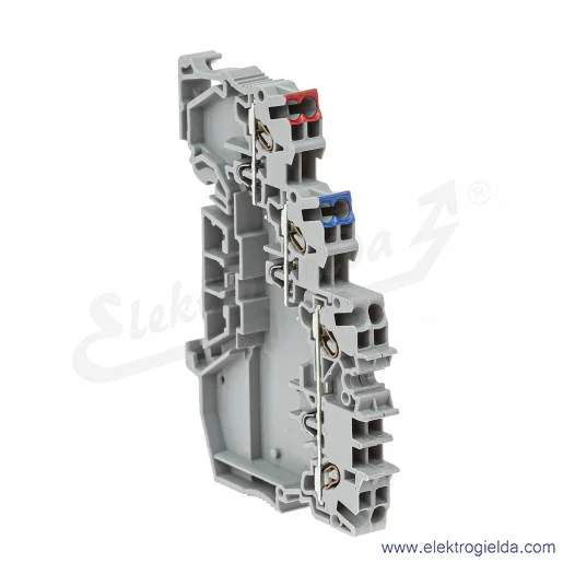 Złączka sygnałowa 2000-5311 szara 1mm2, 3-przewodowa do czujników typu PNP z otworami na przewody z kolorowym nadrukiem Złączka sygnałowa 2000-5311 szara 1mm2, 3-przewodowa do czujników typu PNP z otworami na przewody z kolorowym nadrukiem