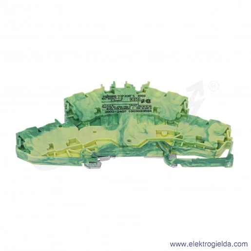 Złączka ochronna 2002-2407 2,5mm, 2-piętrowa żółto-zielona Złączka ochronna 2002-2407 2,5mm, 2-piętrowa żółto-zielona