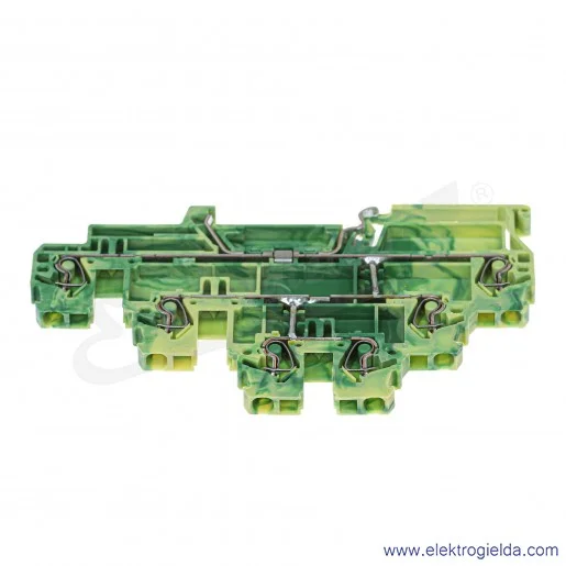 Złączka trzypiętrowa 870-557 PE 6-przewodowa 2,5 mm2 żółto-zielona Złączka trzypiętrowa 870-557 PE 6-przewodowa 2,5 mm2 żółto-zielona