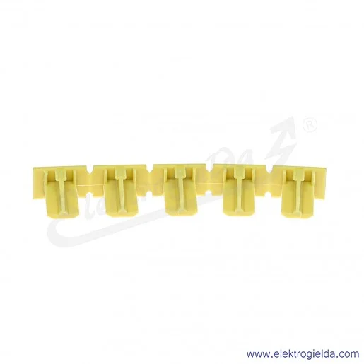Zaślepka ostrzegawcza 2010-115 z czarną błyskawicą do 5 złączek, żółty Zaślepka ostrzegawcza 2010-115 z czarną błyskawicą do 5 złączek, żółty