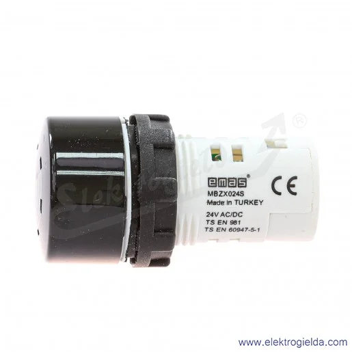 Sygnalizator dźwiękowy T0-MBZX024S, buzzer MBZX024S, 24VAC/DC, 90dB, czarny, IP50 Sygnalizator dźwiękowy T0-MBZX024S, buzzer MBZX024S, 24VAC/DC, 90dB, czarny, IP50