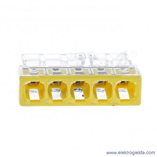 Złączka instalacyjna 2273-205 5x2,5mm2 (0.5-2,5mm2) żółta Złączka instalacyjna 2273-205 5x2,5mm2 (0.5-2,5mm2) żółta