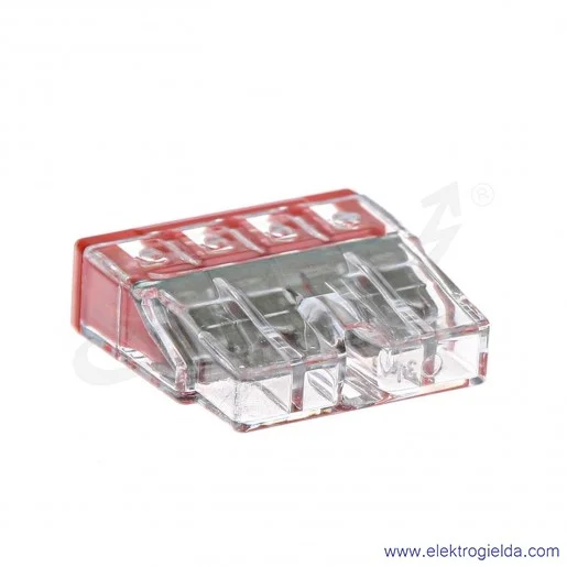 Złączka instalacyjna 2273-204 4x2,5mm2 (0.5-2,5mm2) czerwona Złączka instalacyjna 2273-204 4x2,5mm2 (0.5-2,5mm2) czerwona