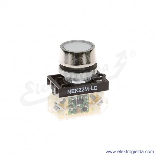 Lampka sygnalizacyjna NEK22M-LDb 24-230V AC/DC biała klosz płaski Lampka sygnalizacyjna NEK22M-LDb 24-230V AC/DC biała klosz płaski