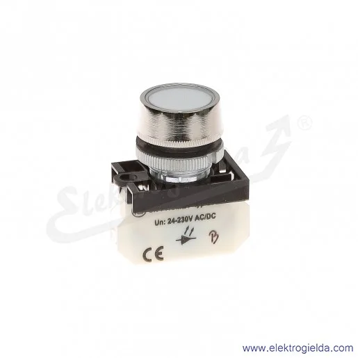 Lampka sygnalizacyjna NEK22M-LDb 24-230V AC/DC biała klosz płaski Lampka sygnalizacyjna NEK22M-LDb 24-230V AC/DC biała klosz płaski