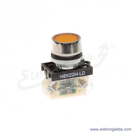 Lampka sygnalizacyjna NEK22M-LDg 24-230V AC/DC żółta klosz płaski Lampka sygnalizacyjna NEK22M-LDg 24-230V AC/DC żółta klosz płaski