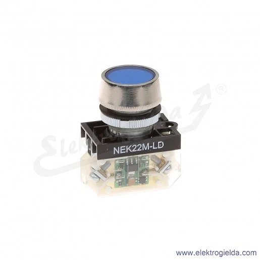 Lampka sygnalizacyjna NEK22M-LDn 24-230V AC/DC niebieska klosz płaski Lampka sygnalizacyjna NEK22M-LDn 24-230V AC/DC niebieska klosz płaski