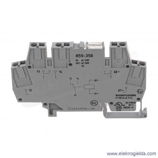 Przekaźnik separacyjny 859-358 1P, 230VAC/DC Przekaźnik separacyjny 859-358 1P, 230VAC/DC