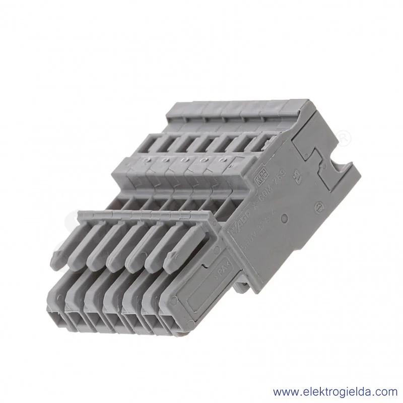 Gniazdo 769-107 X-COM 1-przewodowe 7-biegunowe szare Gniazdo 769-107 X-COM 1-przewodowe 7-biegunowe szare