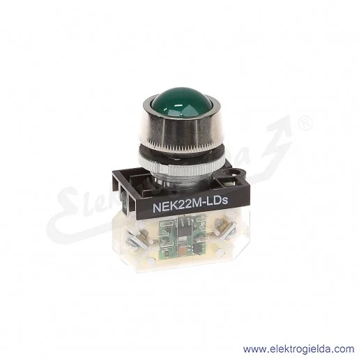 Lampka sygnalizacyjna NEK22M-LDSz 24-230V AC/DC zielona klosz sferyczny Lampka sygnalizacyjna NEK22M-LDSz 24-230V AC/DC zielona klosz sferyczny