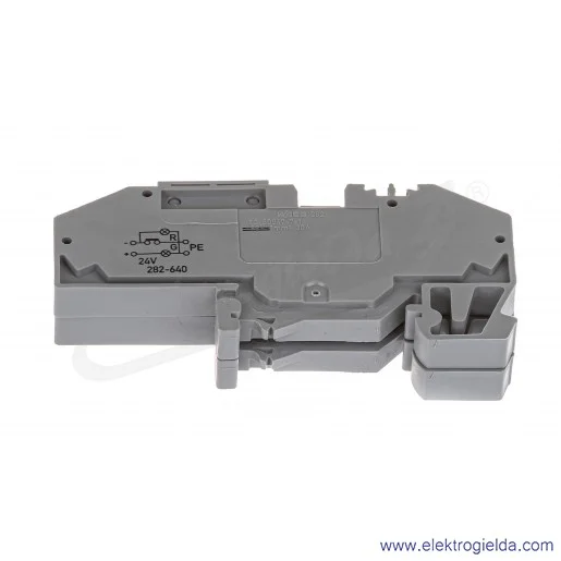 Złączka rozłączalna 282-640 do kontroli doziemień, z możliwością pomiaru, z uchwytem łącznika nożowego, 24V 6 mm2 Złączka rozłączalna 282-640 do kontroli doziemień, z możliwością pomiaru, z uchwytem łącznika nożowego, 24V 6 mm2