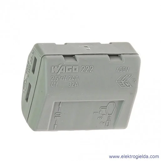 Złączka z dźwignią 222-415 5x4mm2 (0.08-4mm2) uniwersalna szara Złączka z dźwignią 222-415 5x4mm2 (0.08-4mm2) uniwersalna szara