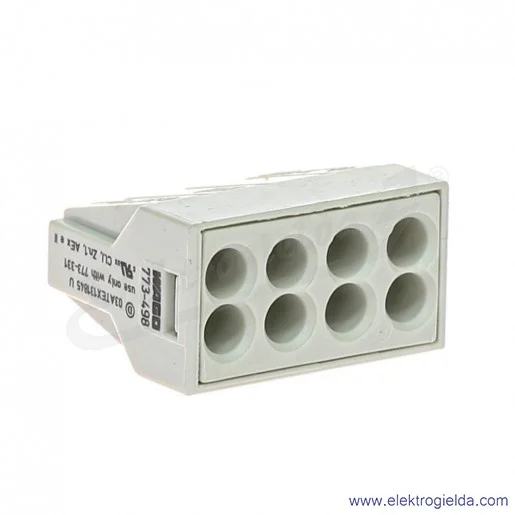 Złączka instalacyjna 773-498 8x2,5mm2 (0.5-2,5mm2) jasnoszara, do zastosowań Ex, miedź/aluminium Złączka instalacyjna 773-498 8x2,5mm2 (0.5-2,5mm2) jasnoszara, do zastosowań Ex, miedź/aluminium