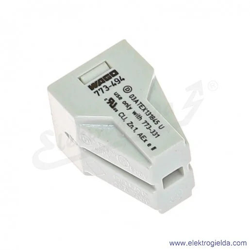 Złączka instalacyjna 773-494 4x2,5mm2 (0.5-2,5mm2) jasnoszara, do zastosowań Ex, miedź/aluminium Złączka instalacyjna 773-494 4x2,5mm2 (0.5-2,5mm2) jasnoszara, do zastosowań Ex, miedź/aluminium