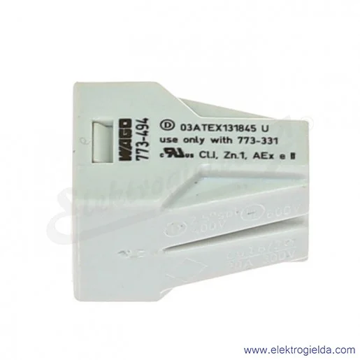 Złączka instalacyjna 773-494 4x2,5mm2 (0.5-2,5mm2) jasnoszara, do zastosowań Ex, miedź/aluminium Złączka instalacyjna 773-494 4x2,5mm2 (0.5-2,5mm2) jasnoszara, do zastosowań Ex, miedź/aluminium