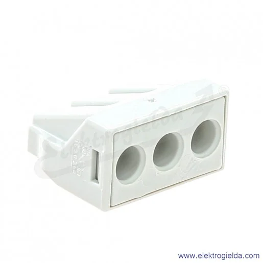 Złączka instalacyjna 773-493 3x6mm2 (2.5-6mm2) jasnoszara, do zastosowań Ex, miedź/aluminium Złączka instalacyjna 773-493 3x6mm2 (2.5-6mm2) jasnoszara, do zastosowań Ex, miedź/aluminium