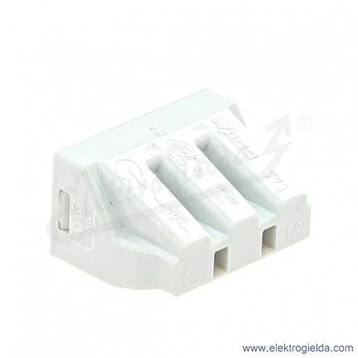 Złączka instalacyjna 773-493 3x6mm2 (2.5-6mm2) jasnoszara, do zastosowań Ex, miedź/aluminium Złączka instalacyjna 773-493 3x6mm2 (2.5-6mm2) jasnoszara, do zastosowań Ex, miedź/aluminium