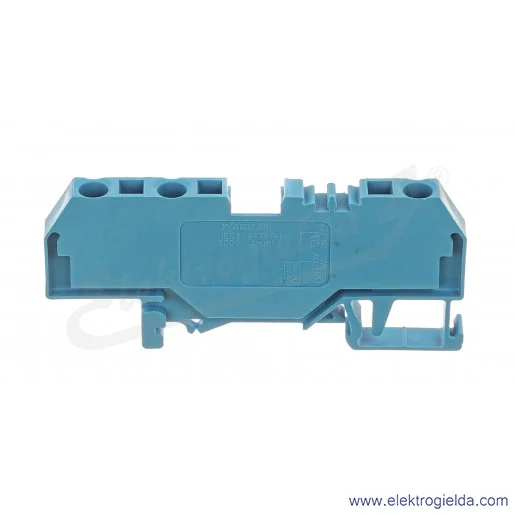 Złączka przelotowa 281-684 4mm2, 3-przewodowa niebieska Złączka przelotowa 281-684 4mm2, 3-przewodowa niebieska