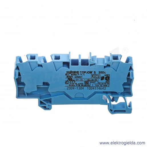 Złączka sprężynowa 2004-1304 4mm2 3-przewodowa, niebieska TopJob S Złączka sprężynowa 2004-1304 4mm2 3-przewodowa, niebieska TopJob S