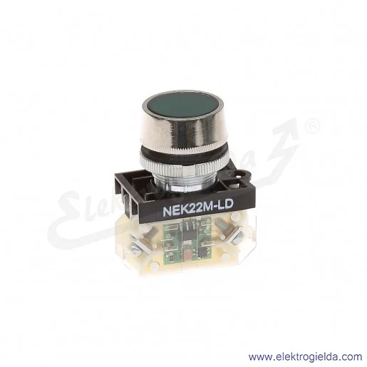 Lampka sygnalizacyjna NEK22M-LDz 24-230V AC/DC zielona klosz płaski Lampka sygnalizacyjna NEK22M-LDz 24-230V AC/DC zielona klosz płaski