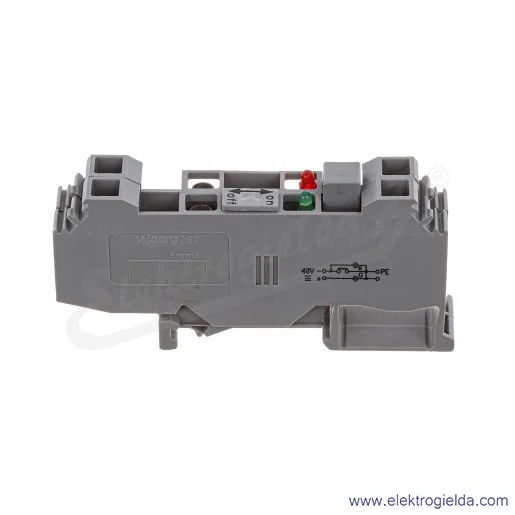 Złączka rozłączalna 282-141 do kontroli doziemień 48V, 6mm2, szara Złączka rozłączalna 282-141 do kontroli doziemień 48V, 6mm2, szara