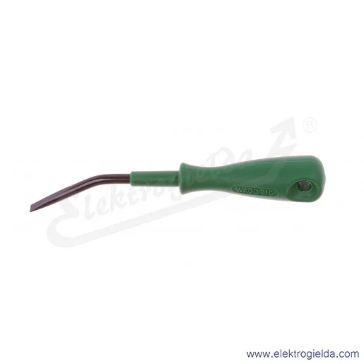 Przyrząd montażowy 210-658 krótki zakrzywiony, klinga 3.5x0.5mm z izolowanym trzpieniem Przyrząd montażowy 210-658 krótki zakrzywiony, klinga 3.5x0.5mm z izolowanym trzpieniem