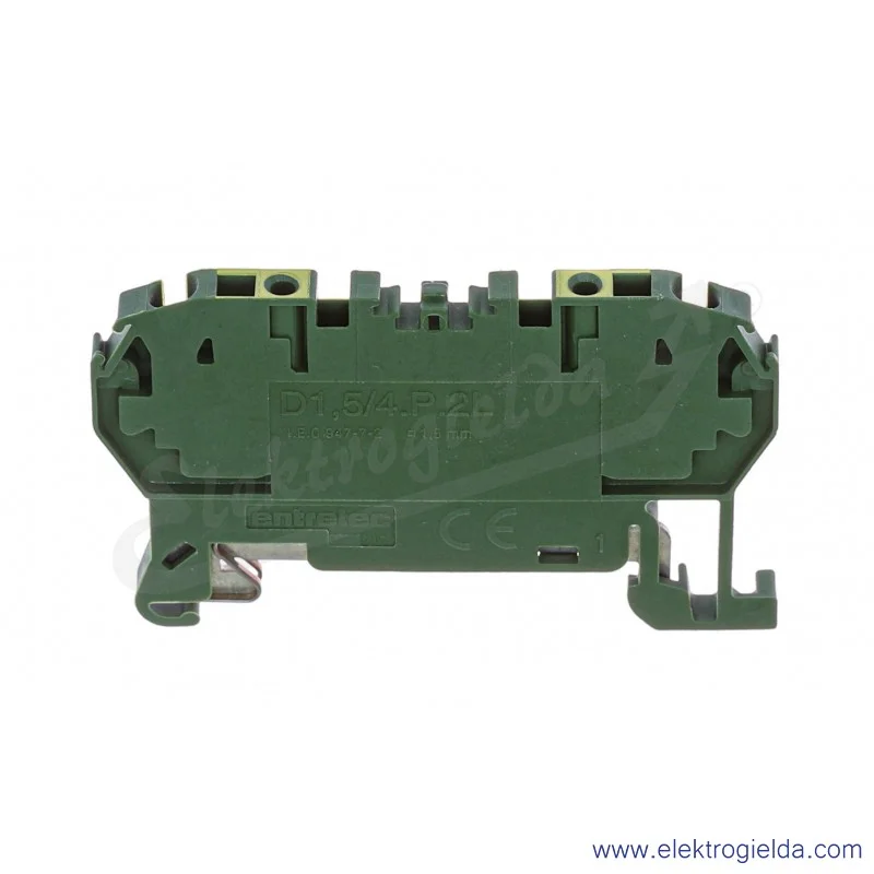 Złączka D1.5/4.P.2L żółto-zielona sprężynowa Złączka D1.5/4.P.2L żółto-zielona sprężynowa