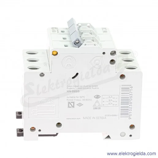 Wyłącznik nadprądowy HN-B63/3 3P B 63A AC 6kA Wyłącznik nadprądowy HN-B63/3 3P B 63A AC 6kA