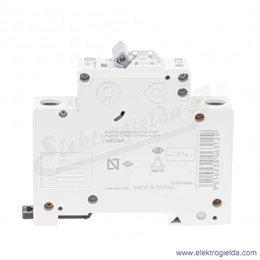 Wyłącznik nadprądowy HN-C6/1 1P C 6A AC 6kA Wyłącznik nadprądowy HN-C6/1 1P C 6A AC 6kA