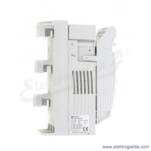 Rozłącznik izolacyjny bezpiecznikowy, RBK 000-SD M 60, zaciski śrubowe M8 do 70 mm2, montaż szyna 60mm, odpływ przewodami od doł Rozłącznik izolacyjny bezpiecznikowy, RBK 000-SD M 60, zaciski śrubowe M8 do 70 mm2, montaż szyna 60mm, odpływ przewodami od doł