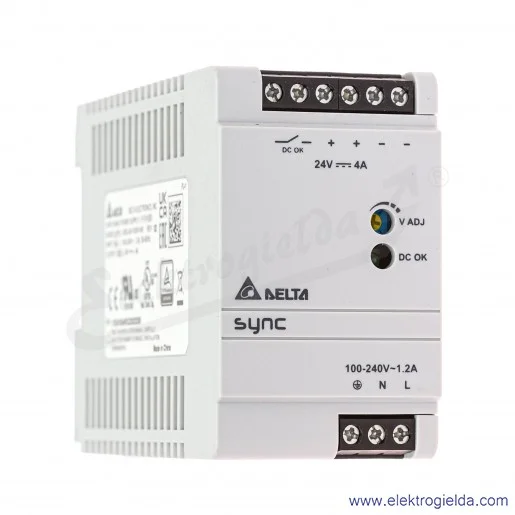 Zasilacz DRS-24V100W1NR, 24VDC/4.20A, 100W, zasilanie 85..264VAC lub 120..375VDC Zasilacz DRS-24V100W1NR, 24VDC/4.20A, 100W, zasilanie 85..264VAC lub 120..375VDC