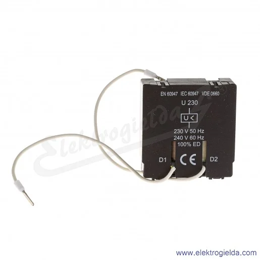Wyzwalacz 38.901.506 230V 50Hz podnapięciowy do wyłącznika silnikowego MS25 Wyzwalacz 38.901.506 230V 50Hz podnapięciowy do wyłącznika silnikowego MS25