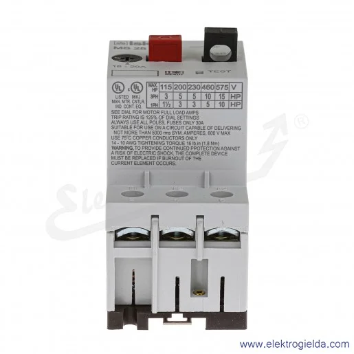 Wyłącznik silnikowy 30.107.966 MS25-20,0 3P, 16-20A, 9kW Wyłącznik silnikowy 30.107.966 MS25-20,0 3P, 16-20A, 9kW
