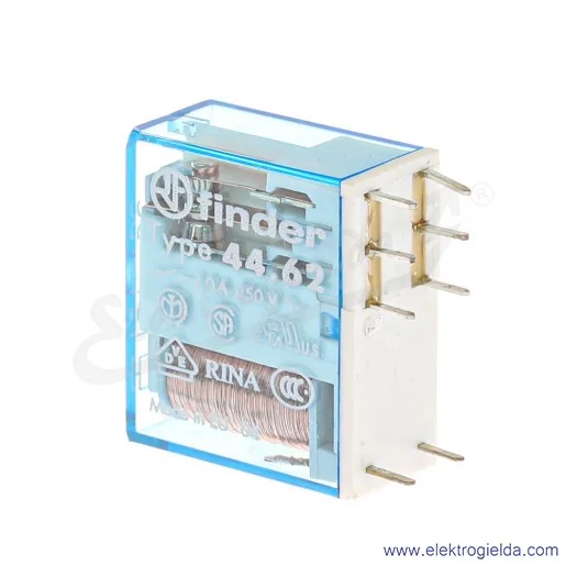 Przekaźnik przełączający 4462.9.012.0000, 2P, 12VDC, 10A, do gniazd i obwodów drukowanych Przekaźnik przełączający 4462.9.012.0000, 2P, 12VDC, 10A, do gniazd i obwodów drukowanych