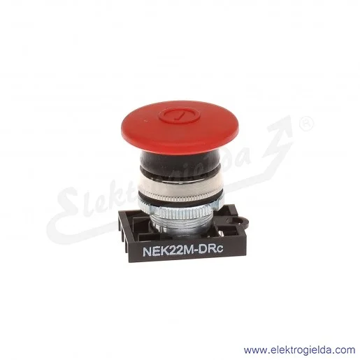 Napęd przycisku NEK22M-DRc czerwony dłoniowy ryglowany metalowy Napęd przycisku NEK22M-DRc czerwony dłoniowy ryglowany metalowy