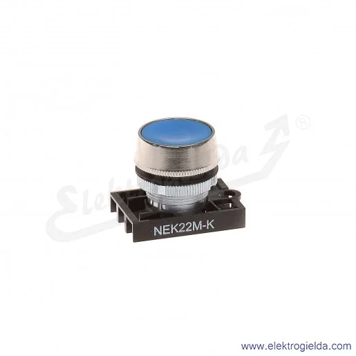 Napęd przycisku NEK22M-Kn niebieski kryty metalowy samopowrotny Napęd przycisku NEK22M-Kn niebieski kryty metalowy samopowrotny