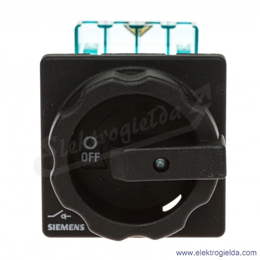 Rozłącznik główny 3LD2054-0TK51 3-BIEGUNOWY  MOC: 5.5KW /AC-3  PRĄD: IU 16A  MONTAŻ TABLICOWY NA OTWÓR 22mm Z CZARNYM NAPĘDEM OB Rozłącznik główny 3LD2054-0TK51 3-BIEGUNOWY  MOC: 5.5KW /AC-3  PRĄD: IU 16A  MONTAŻ TABLICOWY NA OTWÓR 22mm Z CZARNYM NAPĘDEM OB