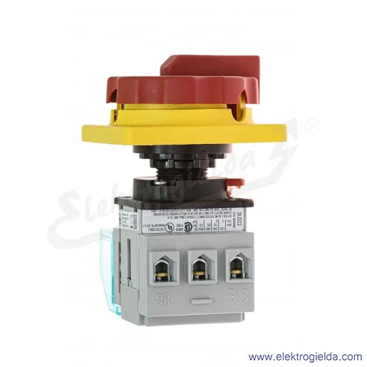 Rozłącznik główny 3LD2254-0TK53 3-BIEGUNOWY  MOC:  9.5KW /AC-3; PRĄD  IU 32A  MONTAŻ TABLICOWY NA OTWÓR 22,mm Z ŻÓŁTO-CZERWONYM  Rozłącznik główny 3LD2254-0TK53 3-BIEGUNOWY  MOC:  9.5KW /AC-3; PRĄD  IU 32A  MONTAŻ TABLICOWY NA OTWÓR 22,mm Z ŻÓŁTO-CZERWONYM