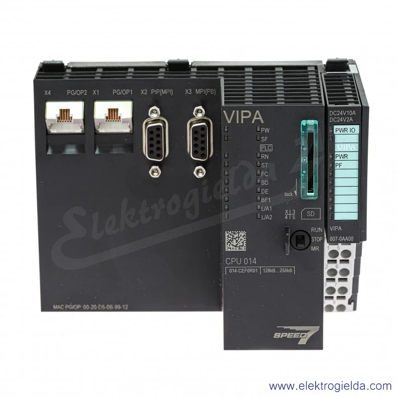 Sterownik 014-CEFPR01, CPU 014PN, Powered by SPEED7, 256-512kB, 2xRJ45, 2xRS485, gniazdo kart SD Sterownik 014-CEFPR01, CPU 014PN, Powered by SPEED7, 256-512kB, 2xRJ45, 2xRS485, gniazdo kart SD