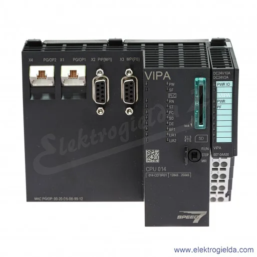 Sterownik 014-CEFPR01, CPU 014PN, Powered by SPEED7, 256-512kB, 2xRJ45, 2xRS485, gniazdo kart SD Sterownik 014-CEFPR01, CPU 014PN, Powered by SPEED7, 256-512kB, 2xRJ45, 2xRS485, gniazdo kart SD