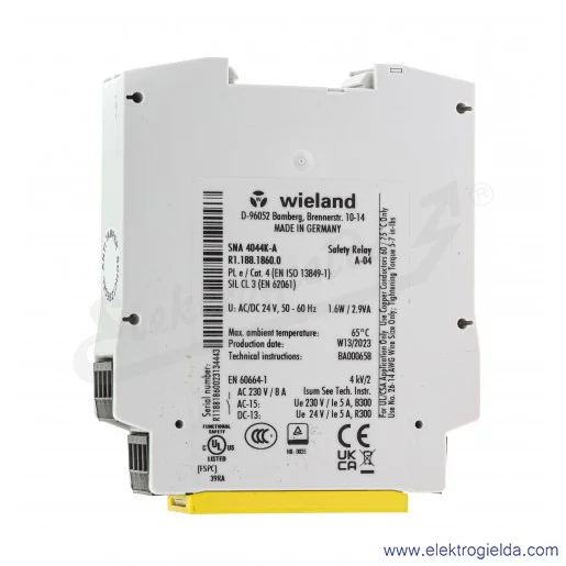 Przekaźnik bezpieczeństwa R1.188.1860.0, SNA4044K-A, 24VAC/DC Przekaźnik bezpieczeństwa R1.188.1860.0, SNA4044K-A, 24VAC/DC