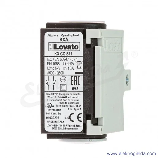 Korpus KXCCS11 plastikowy ze stykami 1NO+1NC migowe Korpus KXCCS11 plastikowy ze stykami 1NO+1NC migowe