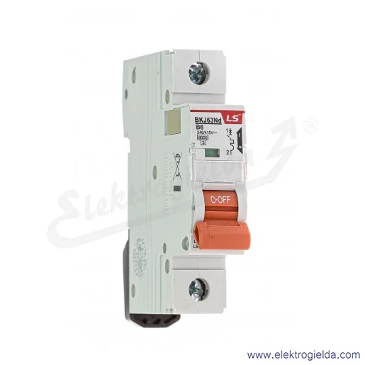 Wyłącznik nadprądowy BKN 1P, charakterystyka B, 6A Wyłącznik nadprądowy BKN 1P, charakterystyka B, 6A