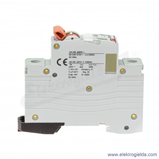 Wyłącznik nadprądowy BKN 1P, charakterystyka C, 6A Wyłącznik nadprądowy BKN 1P, charakterystyka C, 6A